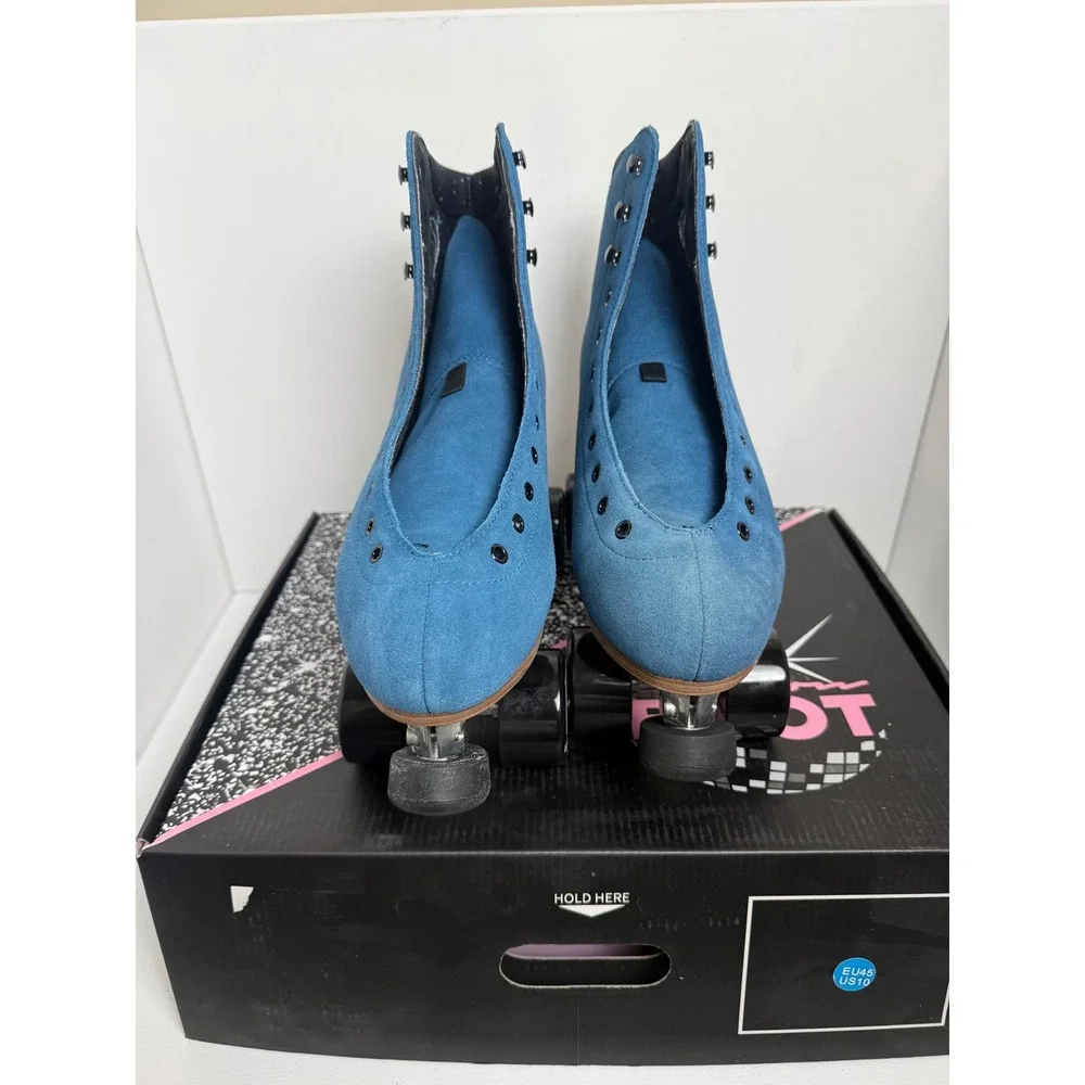 Moonlight Roller Moon Boot Sapphire Blue Suede Quad Roller Skates Men 10 WMS 11
